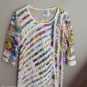Cheery Casual Women's XXL Top With Vibrant Abstract Design